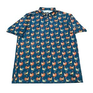 Waggle Rooster Print Polo